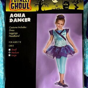 Totally Ghoul Girl's Size 7-8 AQUA DANCER Halloween Cosplay Costume Outfit